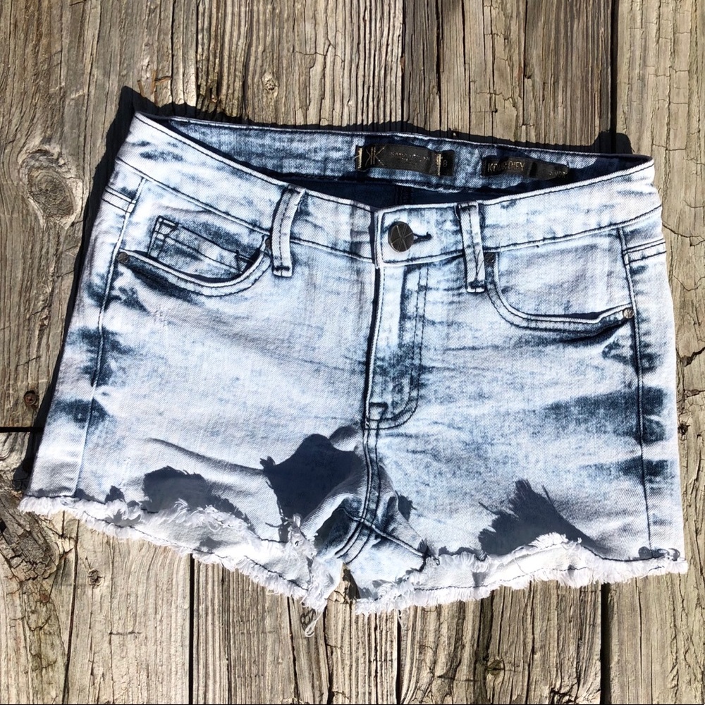 Kardashain Kollection Acid Wash Denim Shorts
